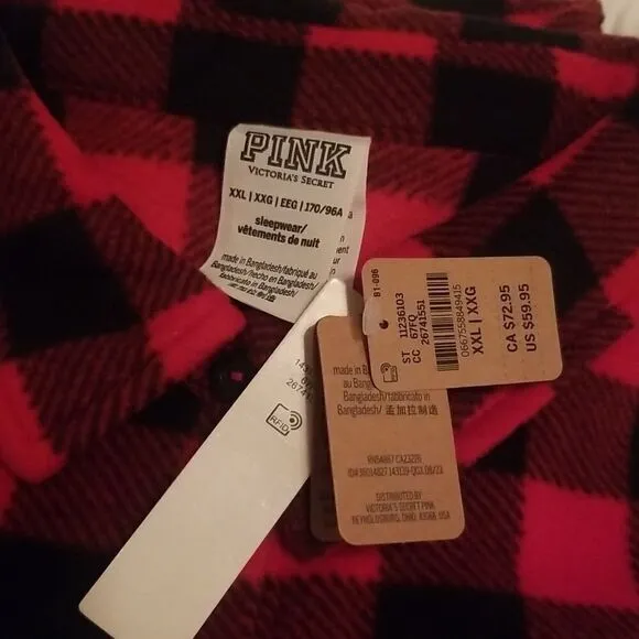 Victoria's Secret Pink Plaid Light Flannel PJ Pant Set