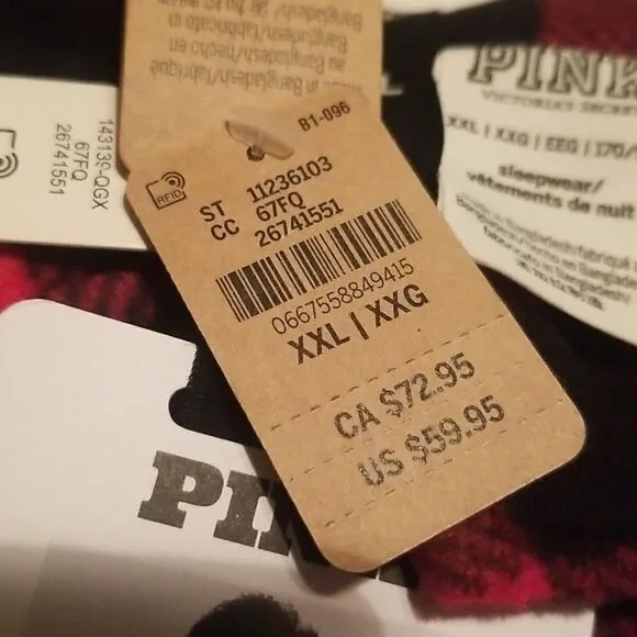 Victoria's Secret Pink Plaid Light Flannel PJ Pant Set