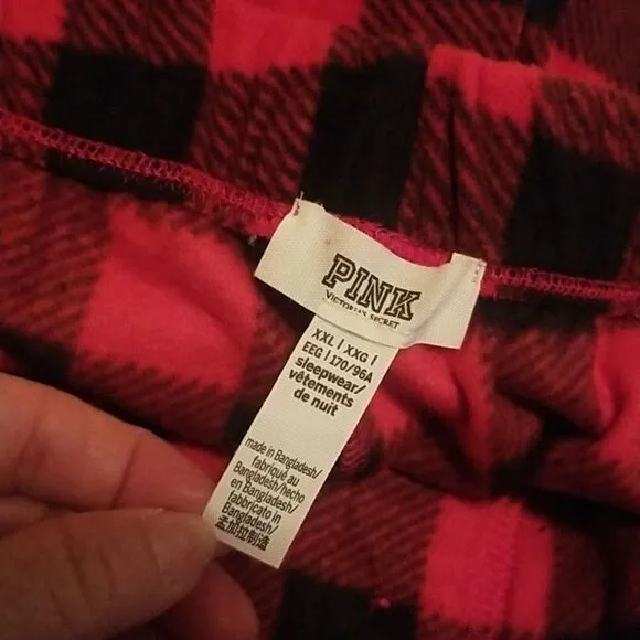 Victoria's Secret Pink Plaid Light Flannel PJ Pant Set