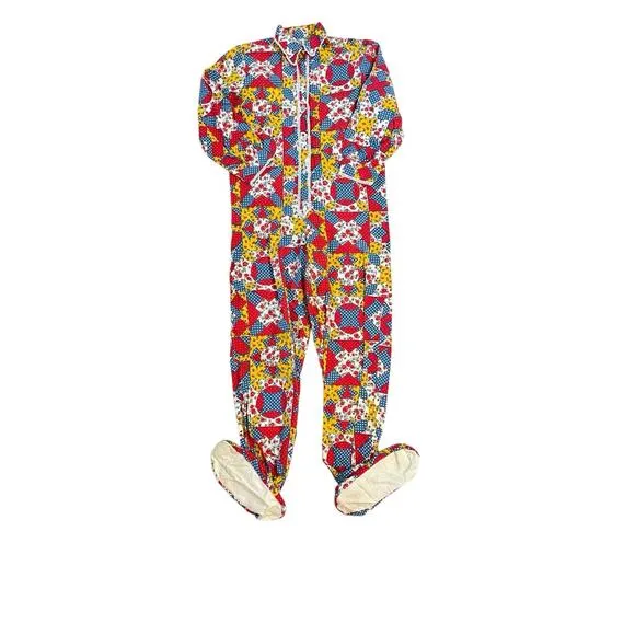 Vintage Barad Mr. P.J. Pajamas Womens Size 12 Patchwork One Piece Jumpsuit 60's