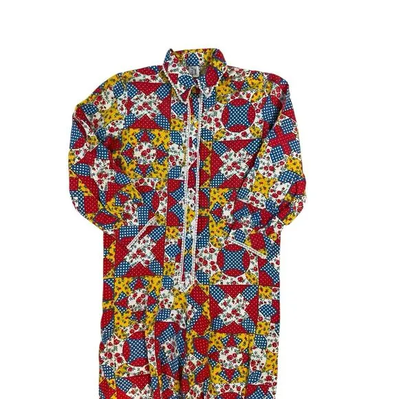 Vintage Barad Mr. P.J. Pajamas Womens Size 12 Patchwork One Piece Jumpsuit 60's