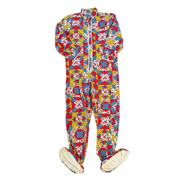 Vintage Barad Mr. P.J. Pajamas Womens Size 12 Patchwork One Piece Jumpsuit 60's