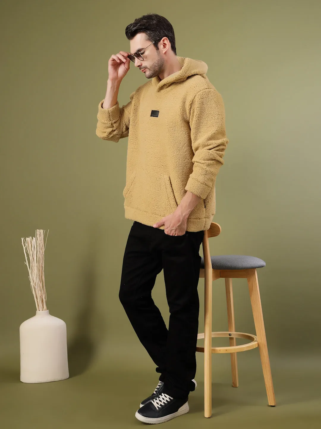 Warm Hooded Sherpa Sweatshirt