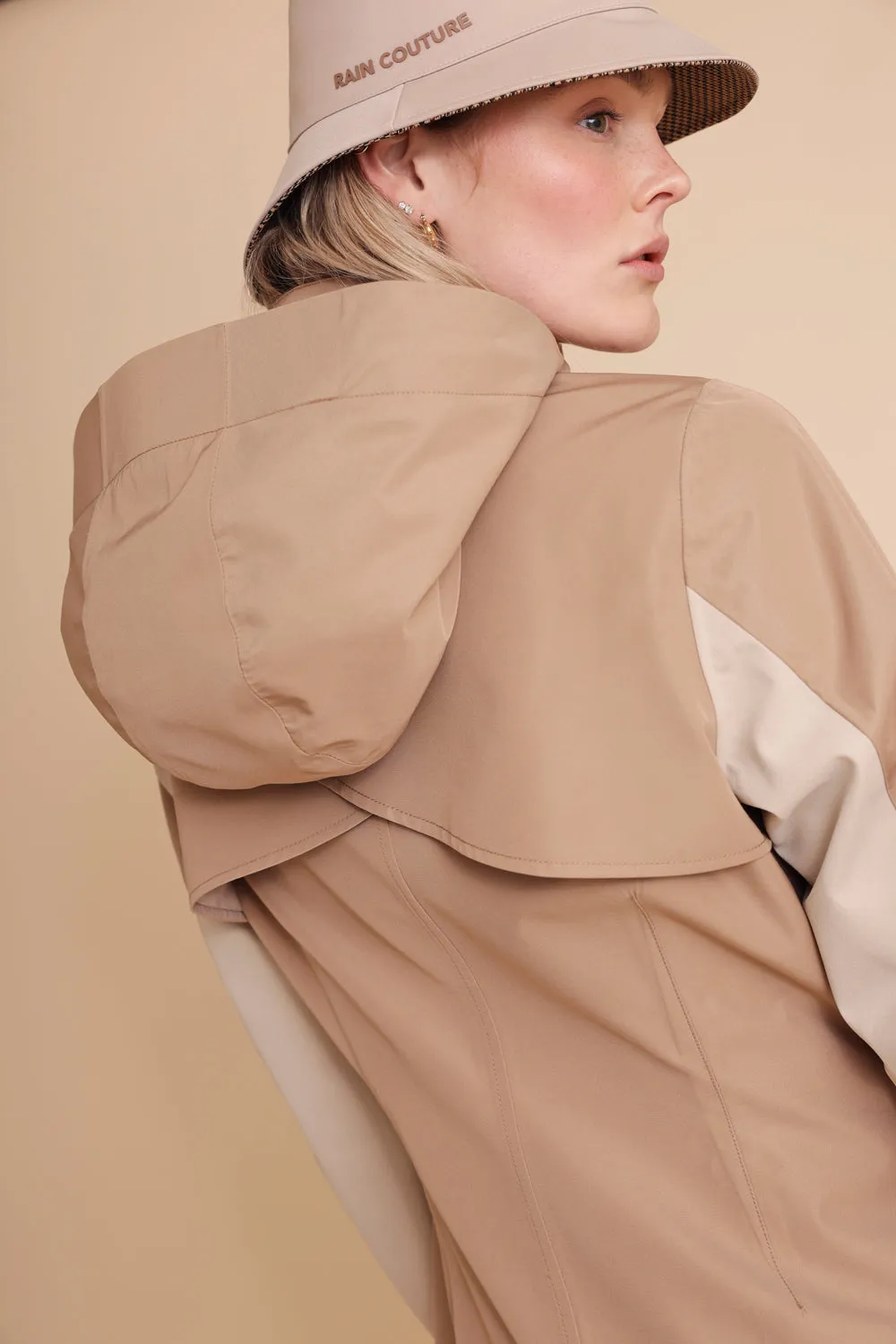 Waterproof Straight Fit Coat  | Camel Beige
