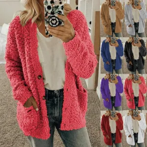 Witte Fuzzy Gebreide Strickjacke - Emma