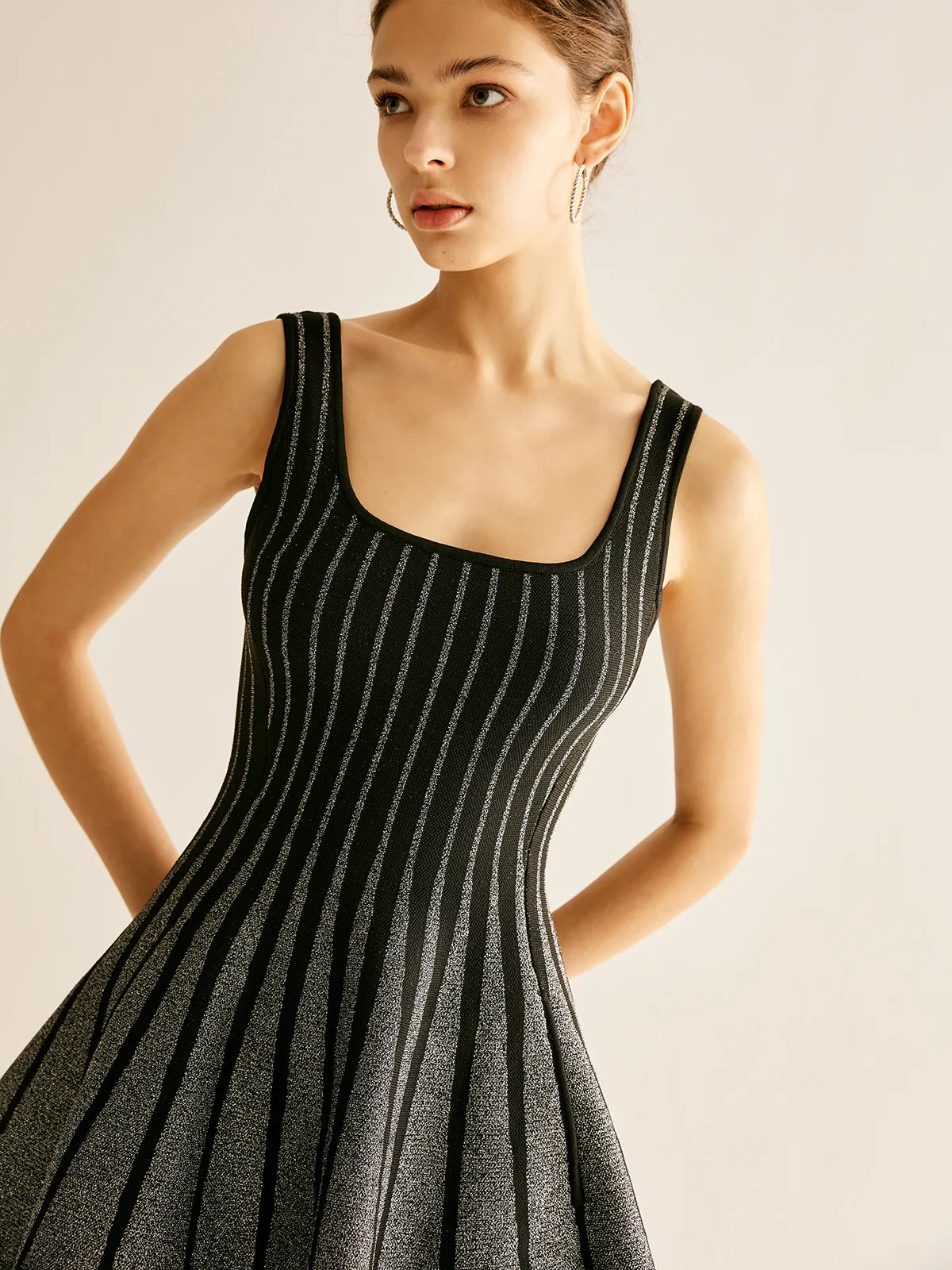 Wool-Blend Sequins Sweater Dress