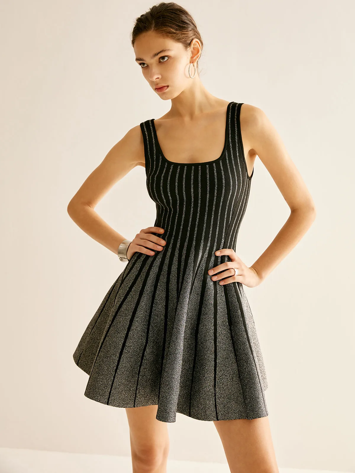 Wool-Blend Sequins Sweater Dress