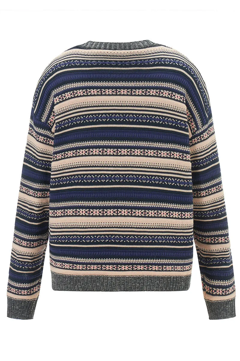 WR3363 Boho Stripe Sweater Outerwear