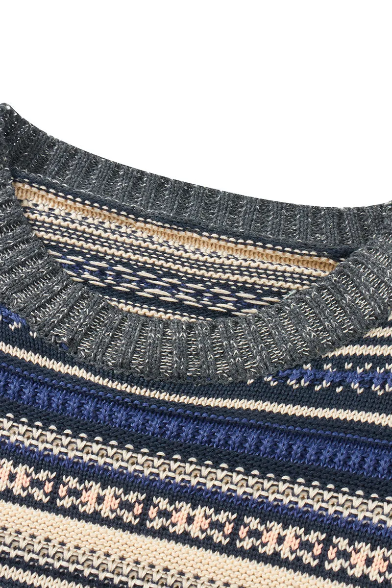 WR3363 Boho Stripe Sweater Outerwear