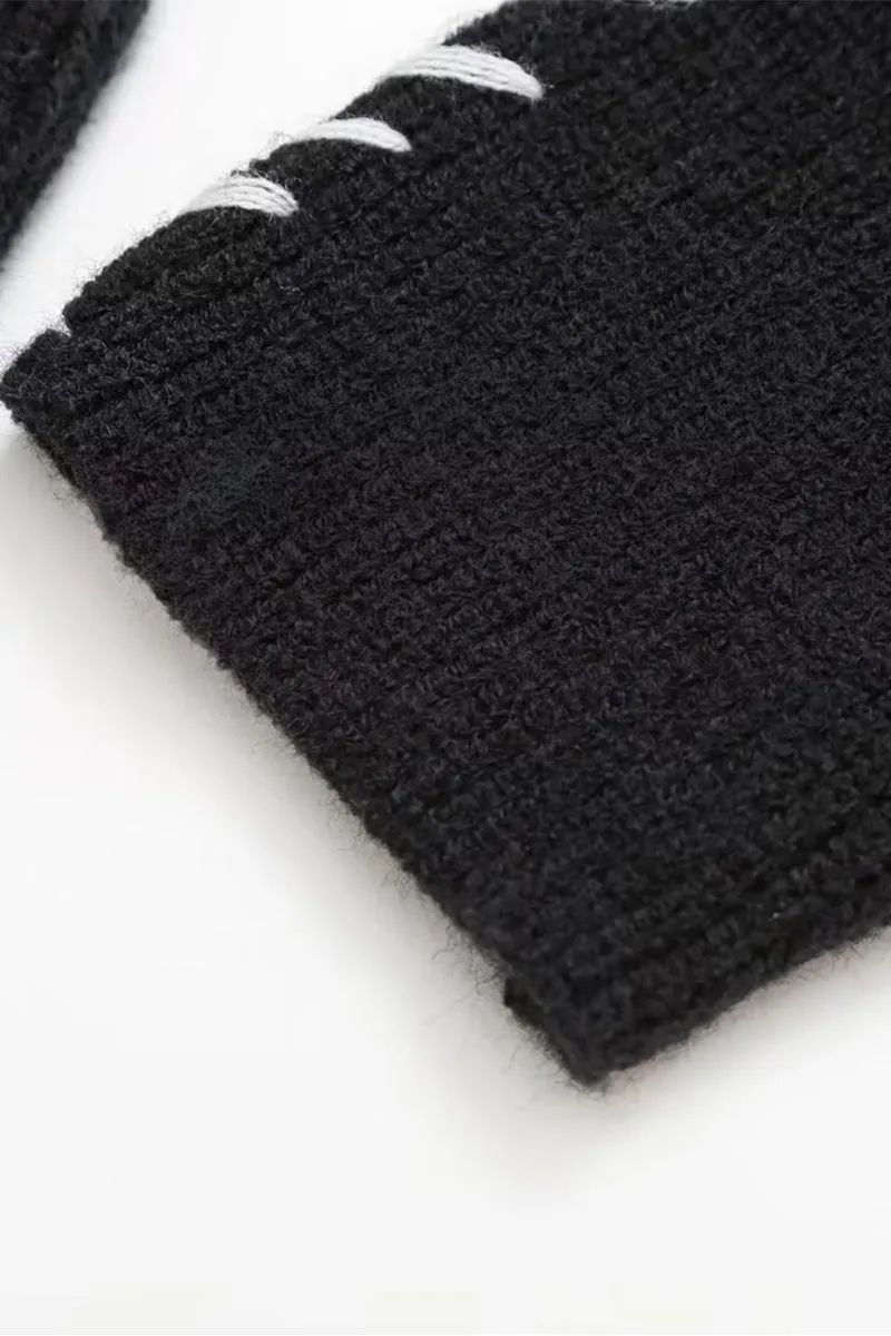 WS3394 Contrast Stitching Sweater Outerwear