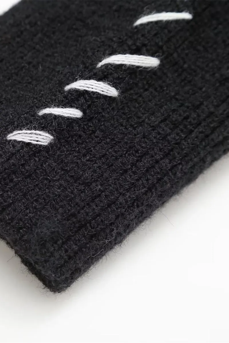 WS3394 Contrast Stitching Sweater Outerwear
