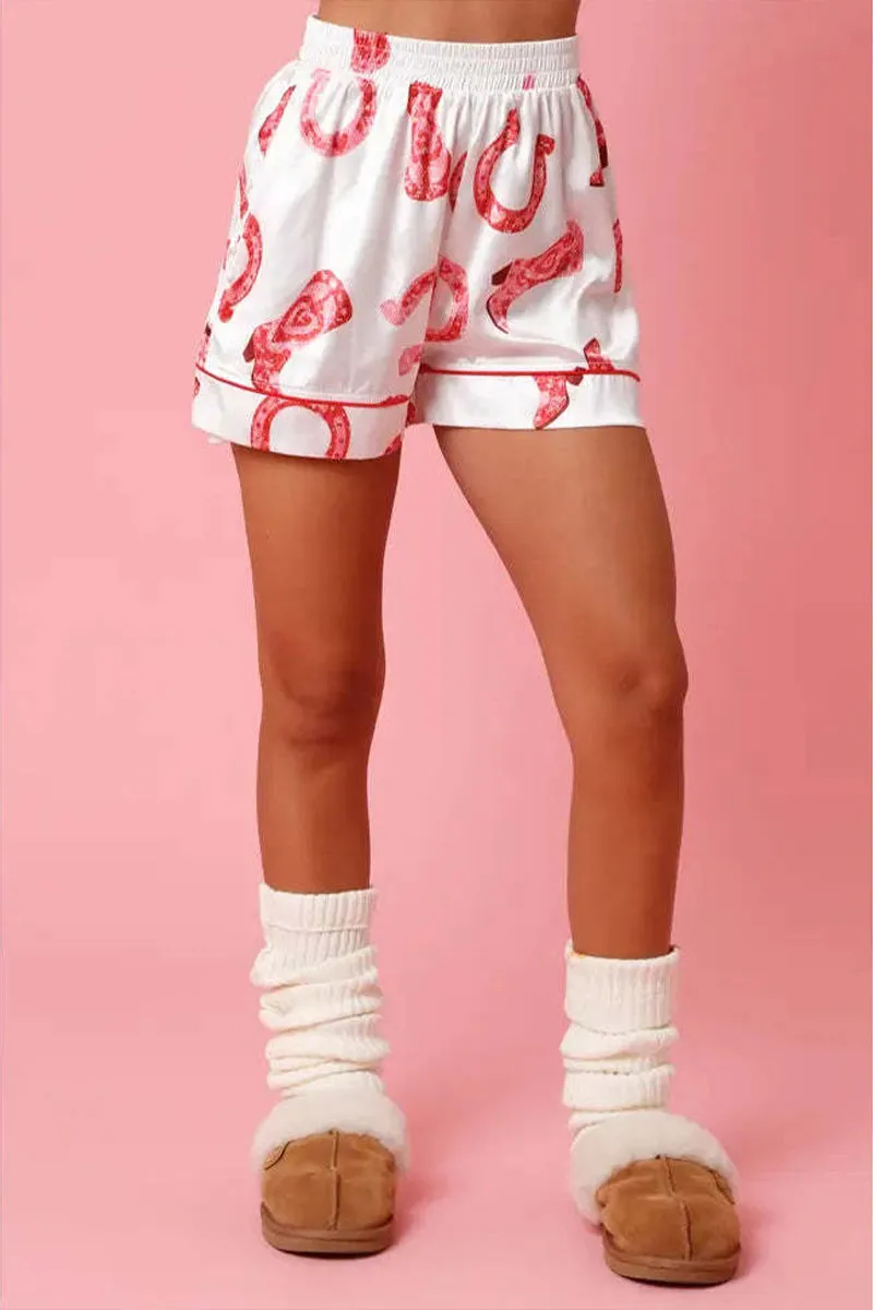 XK0269 Graphic Shorts Pajamas Set