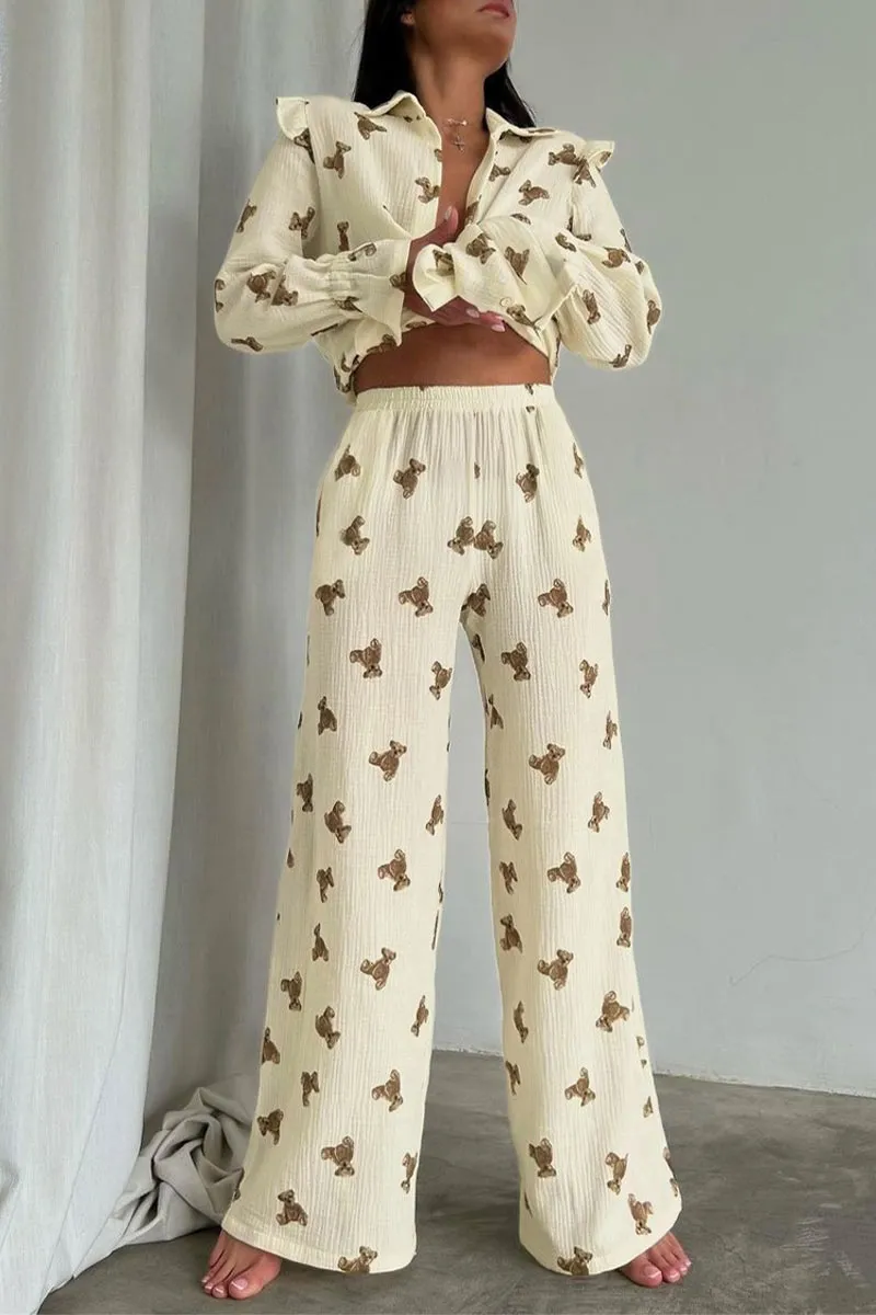 XK0337 Teddy Bear Cotton Pajamas