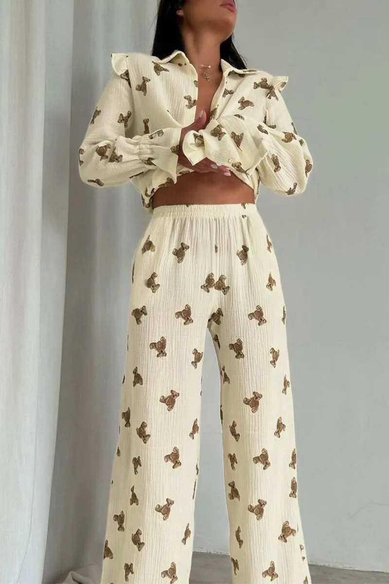 XK0337 Teddy Bear Cotton Pajamas
