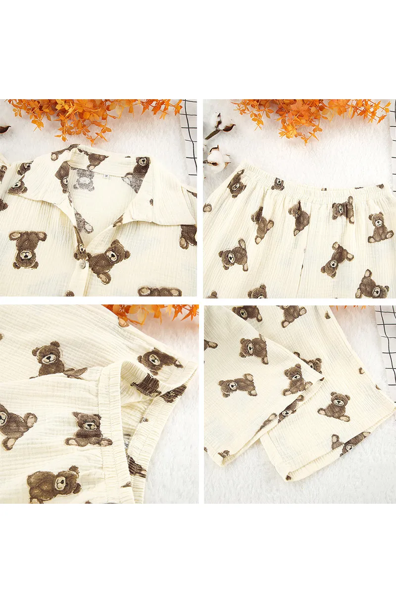 XK0337 Teddy Bear Cotton Pajamas