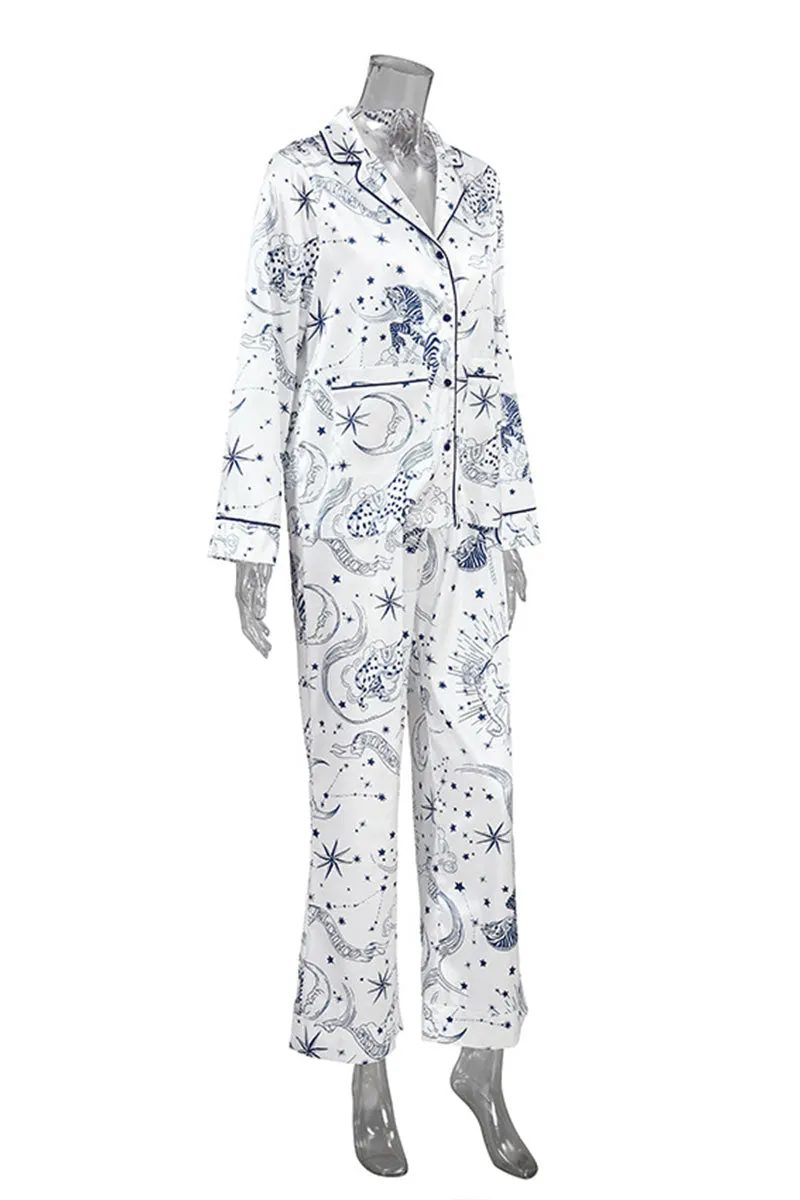 XK0374 Silky Graphic Pajamas