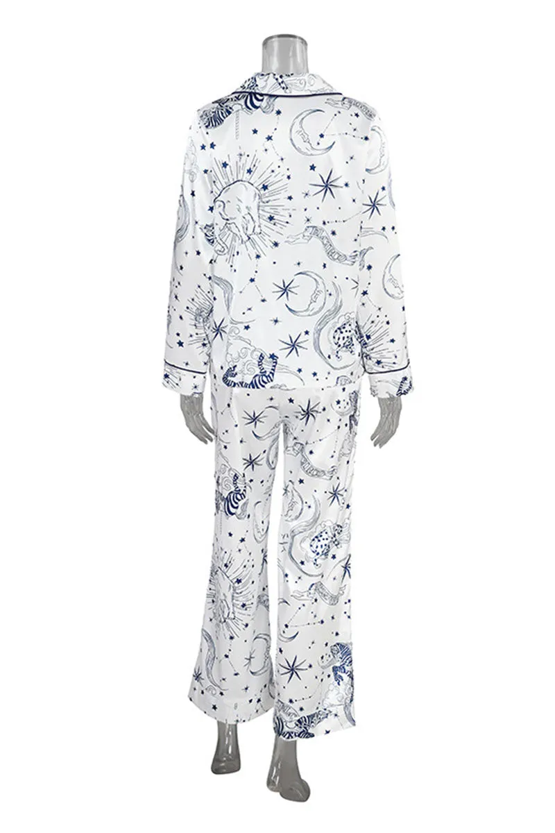XK0374 Silky Graphic Pajamas