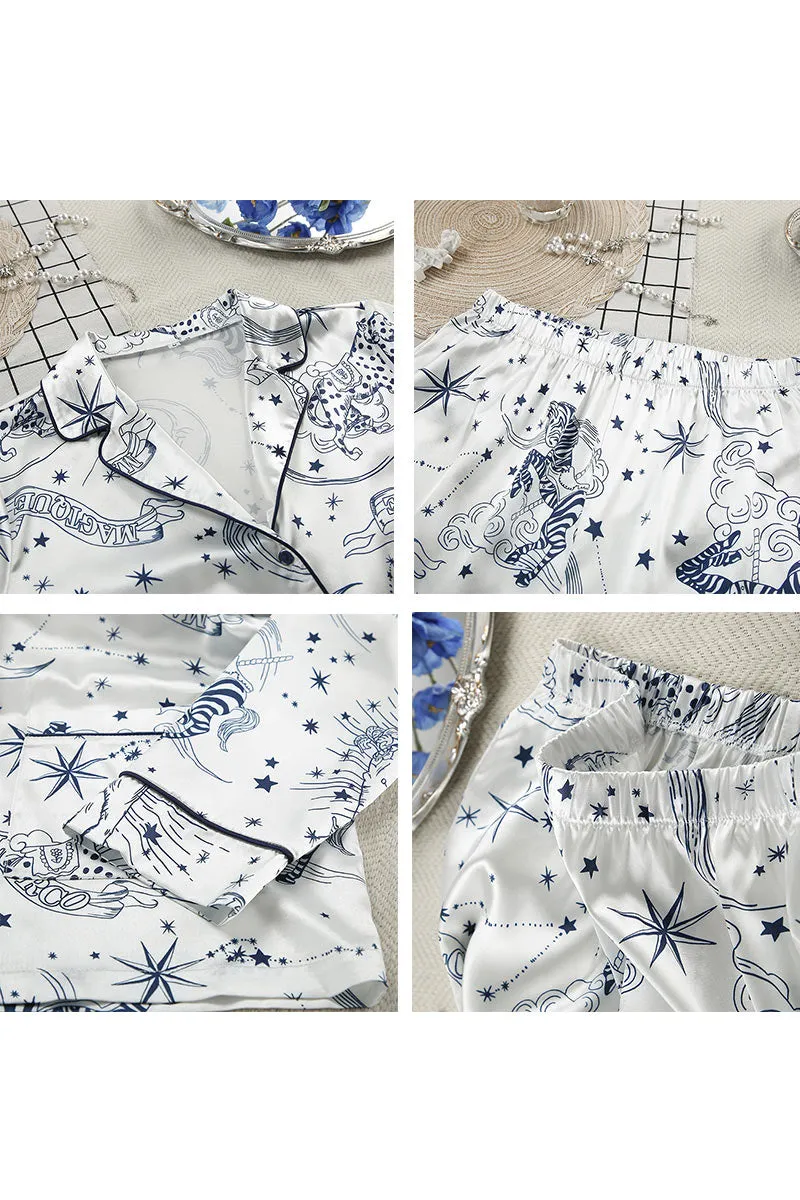 XK0374 Silky Graphic Pajamas