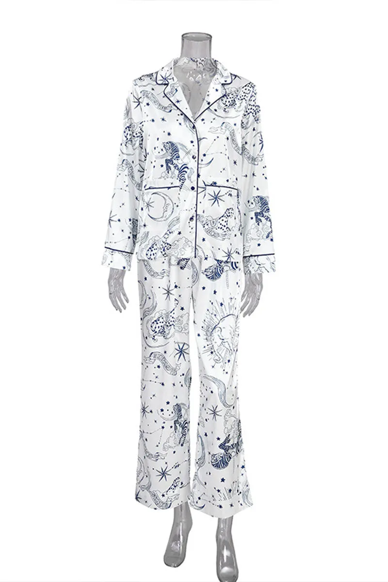 XK0374 Silky Graphic Pajamas
