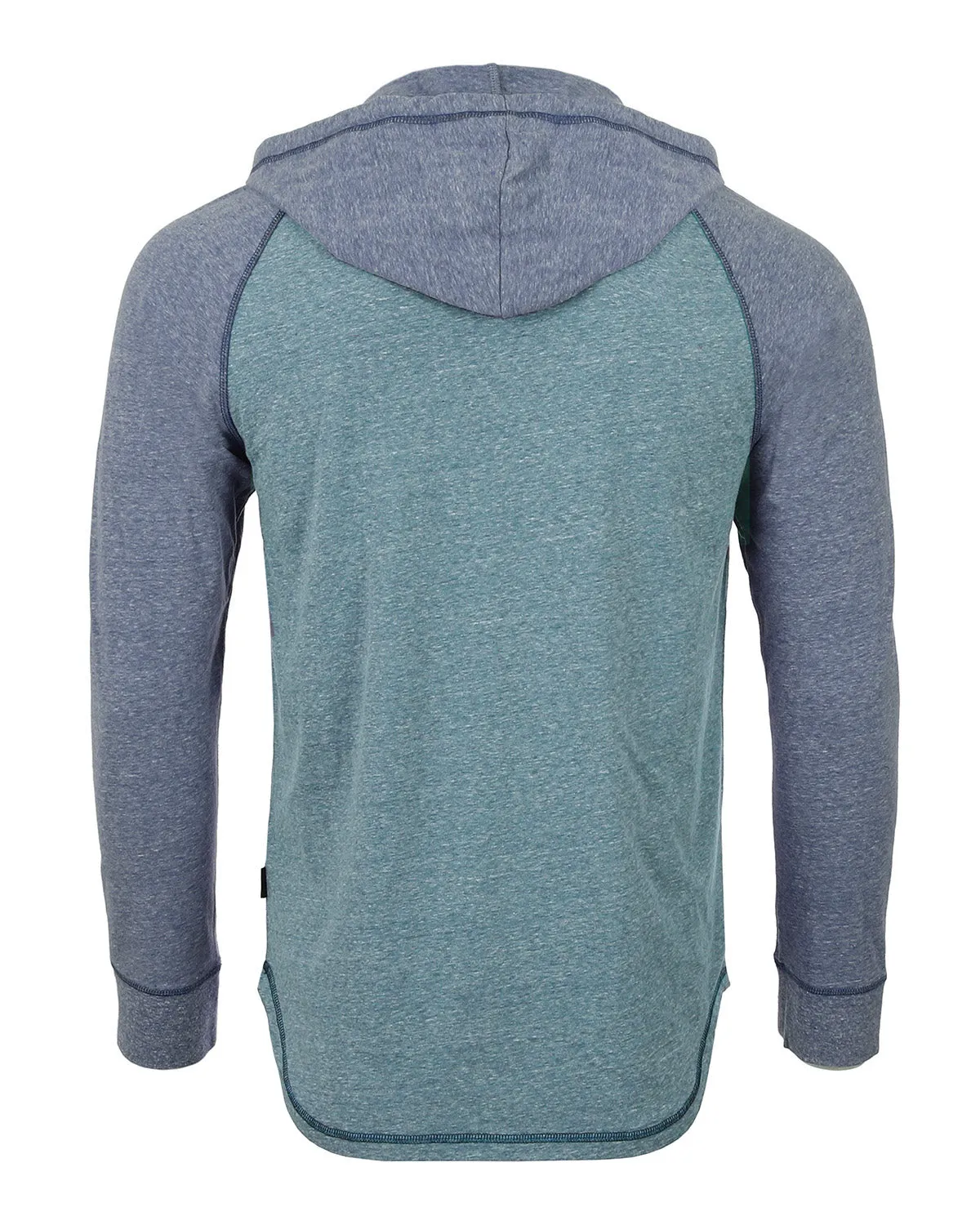 ZIMEGO Men's Long Sleeve Henley Raglan Hoodie With Kangaroo Pocket